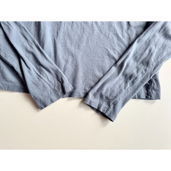 Aritzia DENIM FORUM The Kate Blue Cotton Boxy Long Sleeve Tee T-Shirt, Size M - Picture 7 of 11